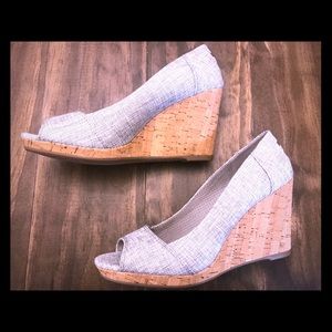 Toms Wedge Grey Sandal